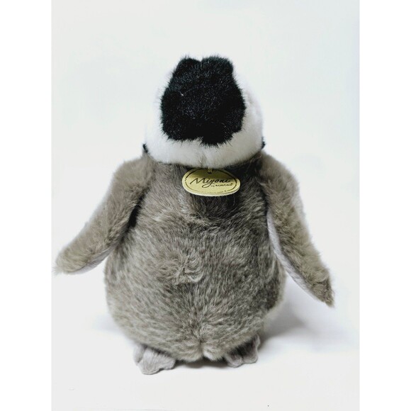 Miyoni by Aurora Baby Emperor Penguin Stuffed Animal 7" Gray and Black Plush - Picture 6 of 10
